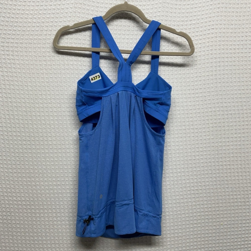 Lululemon Rest Less Tank Top With Built In Bra Heathered Cornflower Blue Size S